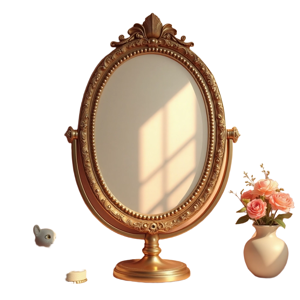 Vintage Mirror and Floral Arrangement